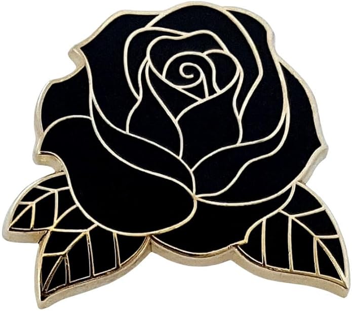 Black and Gold Rose Hat Pin