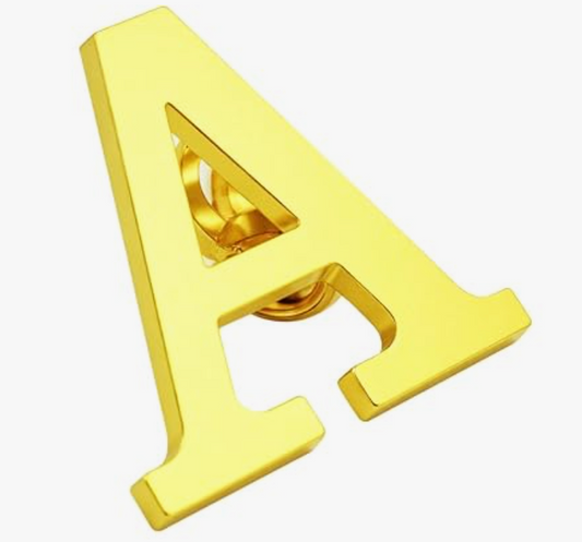"A" Gold Hat Pin