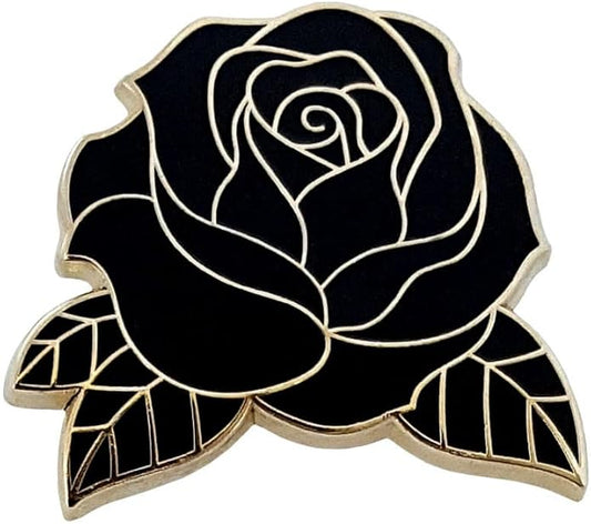 Black and Gold Rose Hat Pin